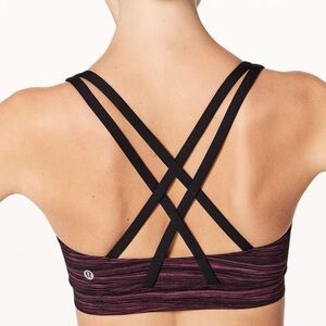 Lululemon Energy Bra Low Tide Blush Berry Black / Black Size 6